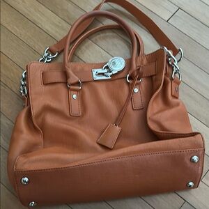 Michael Kors Orange Shoulder Bag with Silver Accents